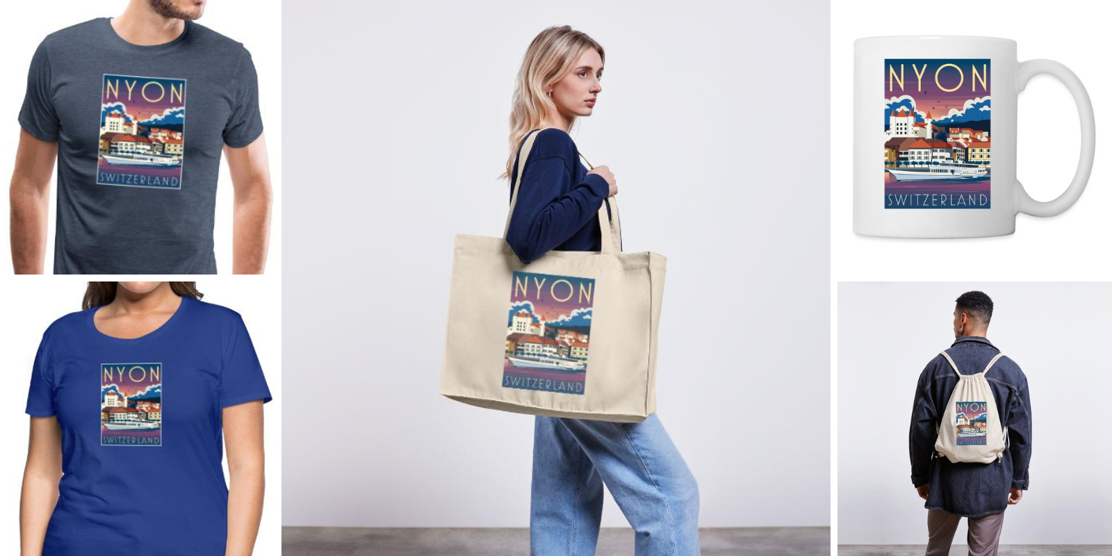 Nyon produits lemanus Nyon produits lemanus sac tote tasse t-shirt